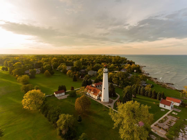 Wind Point Lighthouse Aerial